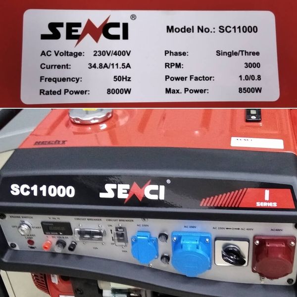 Бензиновый генератор Senci SC11000-V 230/400V SC11000-V 230/400V фото