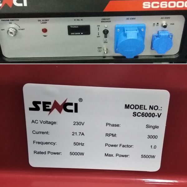Бензиновый генератор Senci SC6000-V 141344 фото